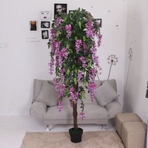 Artificial Purple Wisteria Blossom Tree in Pot