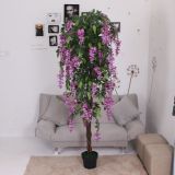 Artificial Purple Wisteria Blossom Tree in Pot