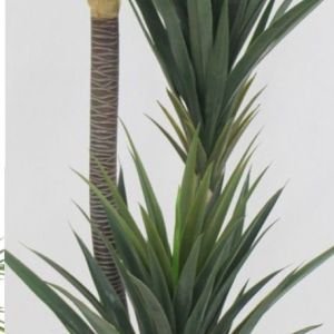 Artificial Triple-Trunk Yucca Palm Floor Plant in Pot