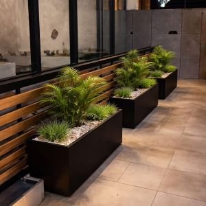 Modern Rectangular Black Planter
