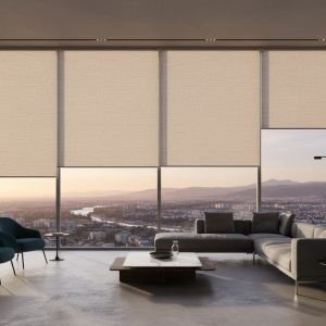 Modern Minimalist Roller Blinds for Floor-to-Ceiling Windows